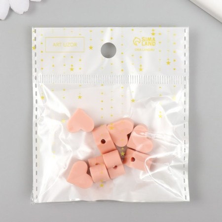 Busina silicone "heart" ash pink d = 1.4 cm-2