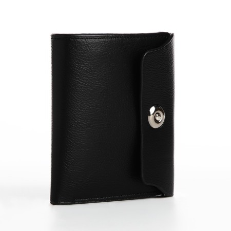 Male purse for magnet, department for bills, for maps, for coins, black color