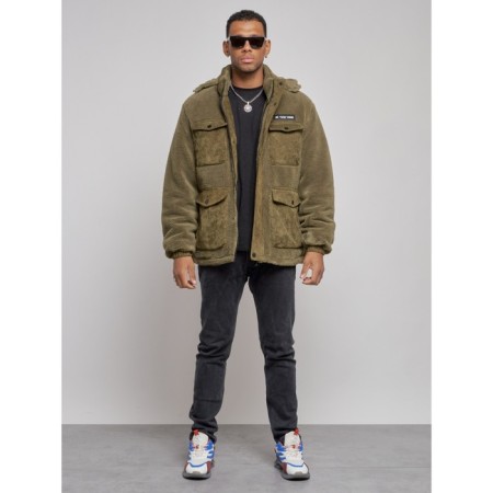 Plush jacket men's, size 48, khaki color