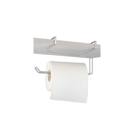 Clue paper towel holder, suspended, with hooks under a shelf of 2.5 cm, silver
