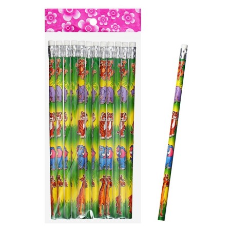 Pencil Chernographic Calligrata "Zoo", NV, with an eraser, round building
