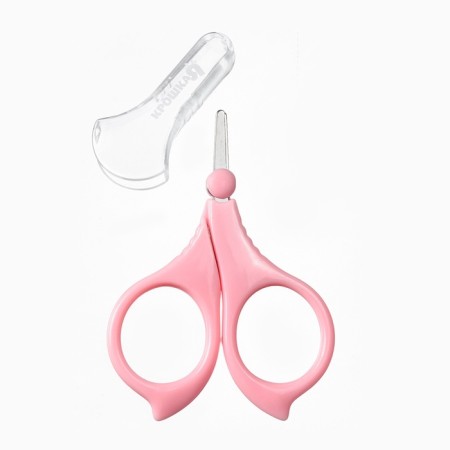 Baby scissors are safe, manicure, with a cover, from 0 months, pink color