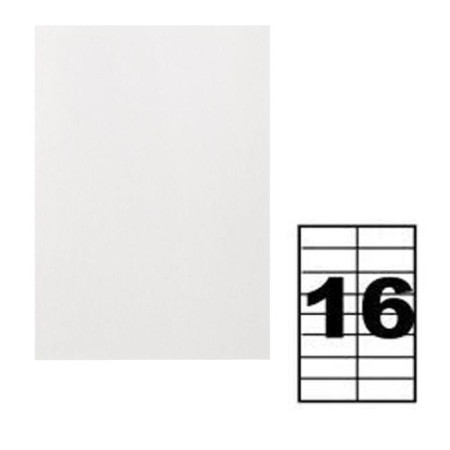 A4 labels are self -adhesive 50 sheets, 80 g/m, on a sheet 16 labels, size: 105 x 37 mm, matte, white