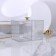 Organizer for storage "Flower", with a lid, 3 sections, 14 × 9 × 10.5 cm, the color is transparent/golden