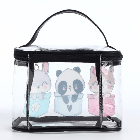 Cosmetic bag with lightning, black color-1