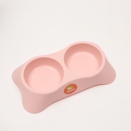Double plastic bowl 2 x 250 ml, 28 x 16 x 5 cm, pink-3