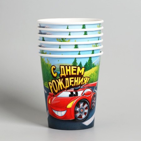 A set of paper utensils "Happy Birthday", racing car-3