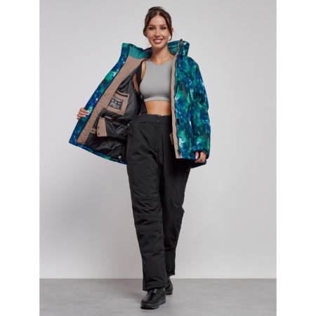 Ski costume female winter, size 56, blue color-5