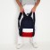 School textile school with a colored pocket, 30x39x12 cm, blue, burgundy, white