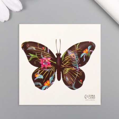 Tattoo on the body color "Black butterfly" 6x6 cm-3