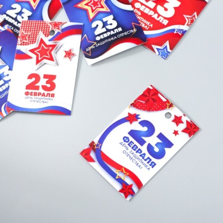 Cardboard Biro "February 23. Stars" set 10 pcs (5 types) 4x6 cm-2