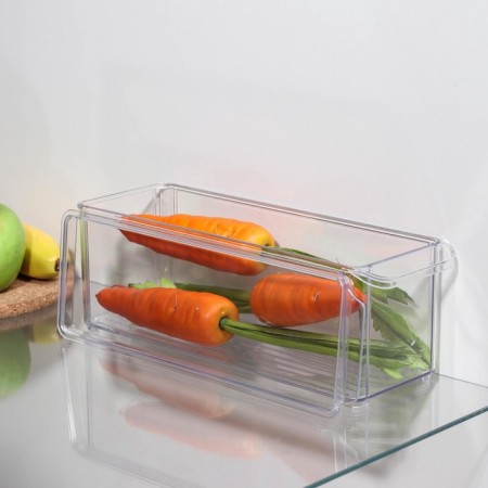 A container for a refrigerator with a lid IDEA, 10 × 30 × 10 cm, the color is transparent-7