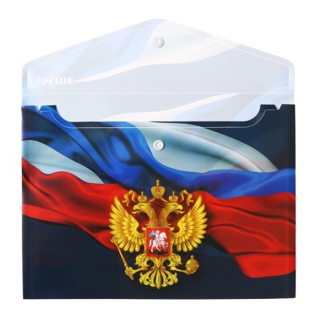 A5 convert folder, on the button, 240 x 180mm, 180 μm, Devente "Coat of arms", blue-1