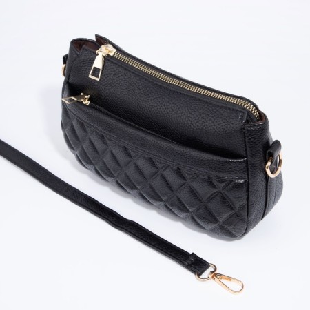 Bag Cross-Bodi with a zipper, black color-2