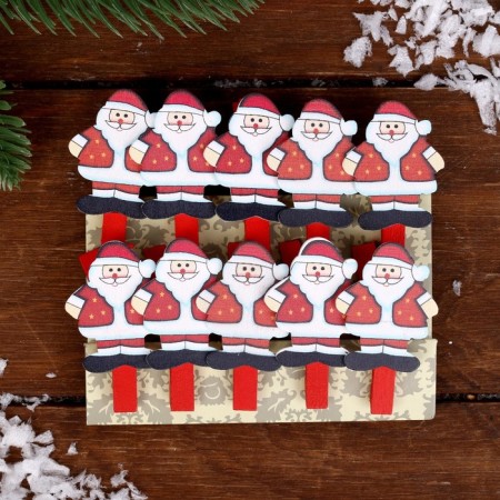 Brunnops New Year's "Santa Claus" with sparkles, set 10 pieces-5