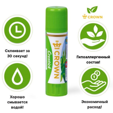Клeй-карандаш 8 гр, Crown Expert-1