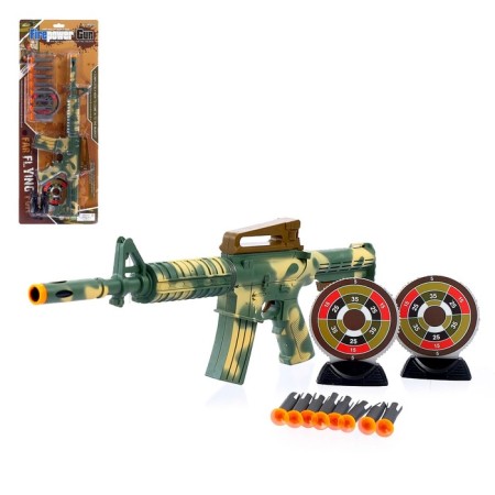 M-16 automaton, with targets, shoots suction cups