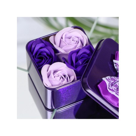 Soap roses, purple and white, set 4 pcs.-6