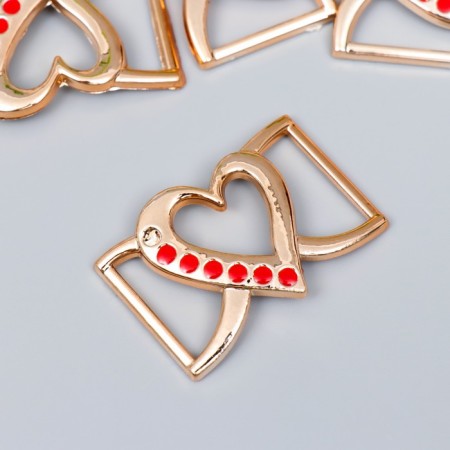 Decor for creativity plastic buckle "curved heart" set of 6 pcs 3x4.5 cm