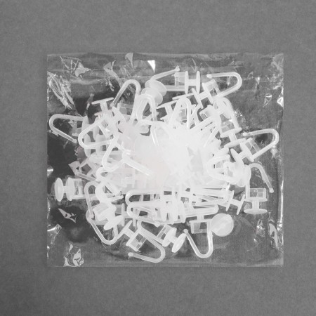 Hook for curtains, cloves with a lock, 2.5 × 1.2 cm, white color-2