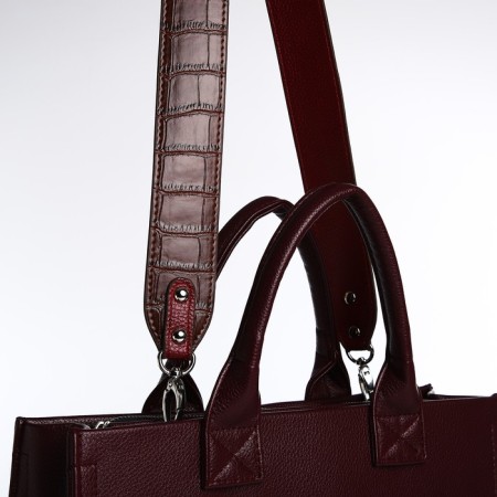 Female bag Textura, tout, medium size, burgundy color-4