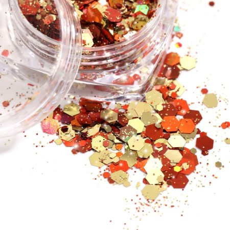 Sparkles for decor, large/small, golden/orange color-2