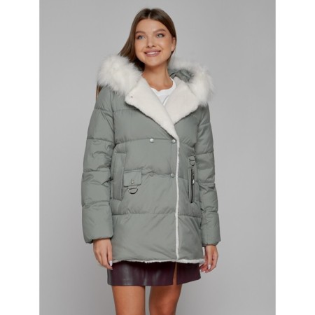 Women's winter jacket, size 52, light green color-8