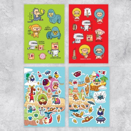 Korean Style stickerbook, 10 sheets, 14 x 21 cm-1