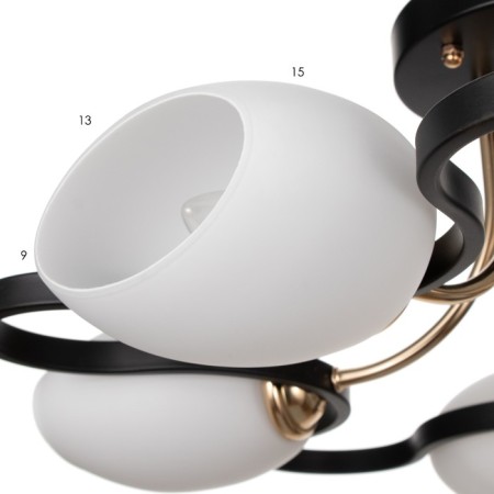 Chandelier 2780/5 E27 40W black and gold 55x55x25 cm Bayerlux-3