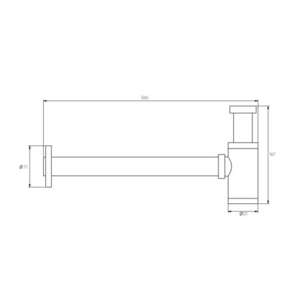 Siphon for the Bronze de Luxe Scandi 201BR, Brass, Bronze sink-1
