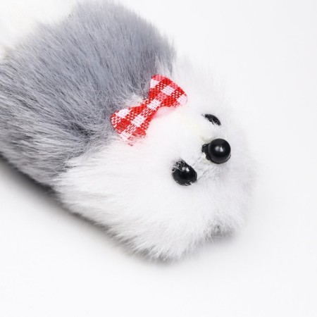 Mouse made of artificial fur, up to 13 cm, gray-2