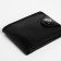 Male purse for magnet, department for bills, for maps, for coins, black color