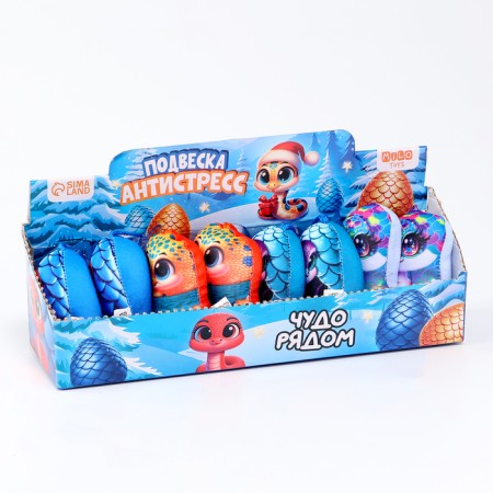 New Year's toy anti -stress with a suction cup, snake, in showbox-6