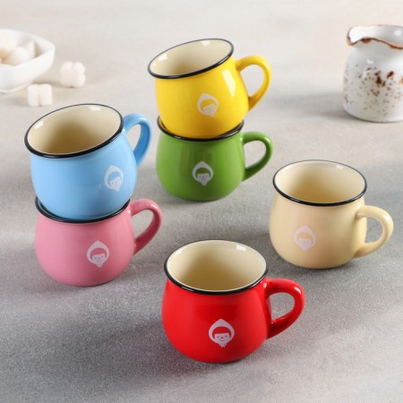 Ceramic "Dreams" mug, 190 ml, pattern and color mix-4