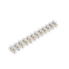 The terminal block of screw, 12 sections, 2.5-4 mm², 5 A, polyethylene, white, set of 10 pcs.