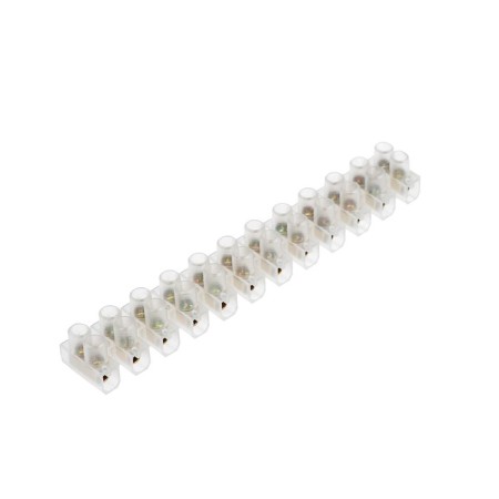 The terminal block of screw, 12 sections, 2.5-4 mm², 5 A, polyethylene, white, set of 10 pcs.