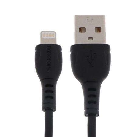 Cable Borofone BX51, Lightning - USB, 2.4 A, 1 m, PVC braid, black-2