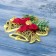 Decoration Christmas tree "double bell with bows" 12.3x9.5 cm, gold