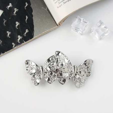 Liberty-automatic hairpin "Liberti" Openland butterflies, 9 cm, silver-1
