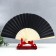 Fan bamboo, textiles h = 21 cm "monocet" in a box, black