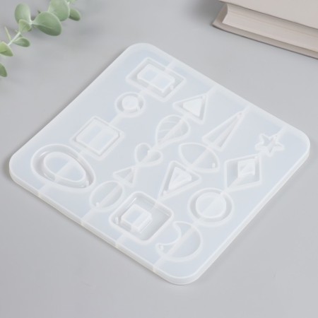 Mold Silicon "Earrings" 17 objects 15.5x16.3 cm-1