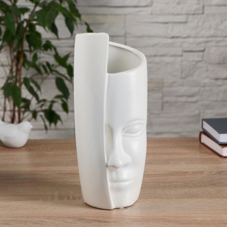 VAZA Ceramics “Half -Faced” 11x28 cm, white