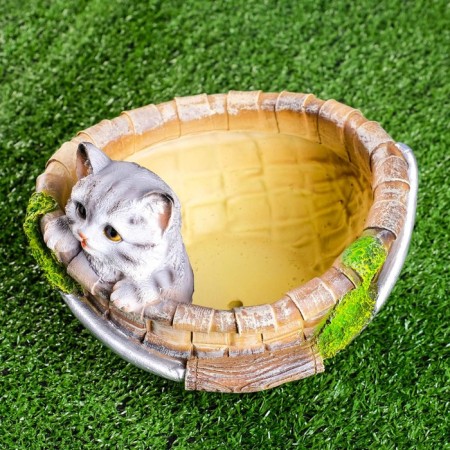 Figure pot "Kitten in the basket" 23x21x18cm-3