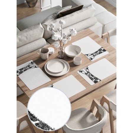 A set of napkins for setting the “Modest Giraffe” table, rectangular, rounded edges, size 30x46 cm, 4 pcs-1