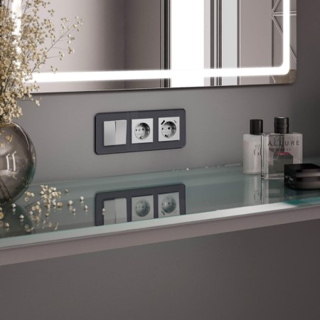 Frame W0032440, 3 Elite sockets, graphite, glass-7