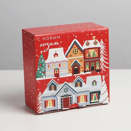 Folding box "Winter City", 15 x 15 x 7 cm, new year-4