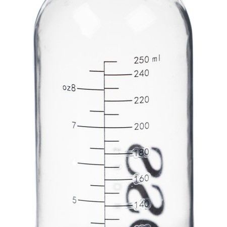 Baby Boss glass bottle for feeding, classic throat, 250 ml., From 3 months.-6