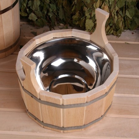 A gang made of linden, 5 l, two -handed, stainless insert-5