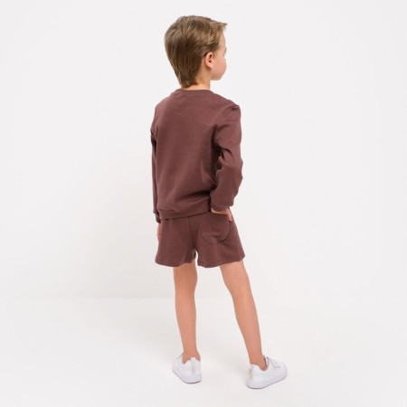 Kidsa (sweatshirt, shorts) minku, brown color, height 116 cm-3