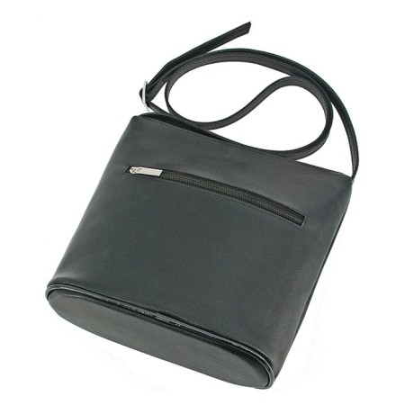 Bag women, genuine leather, black 22x10x23 cm-2
